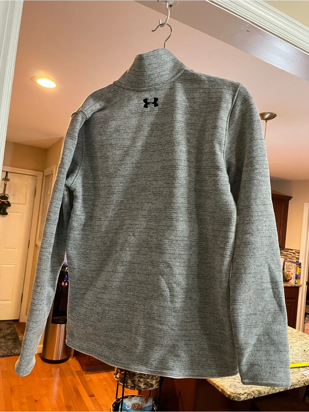 Under Armour Men's Light Gray Heather Quarter-Zip Sweater with Chest Pocket